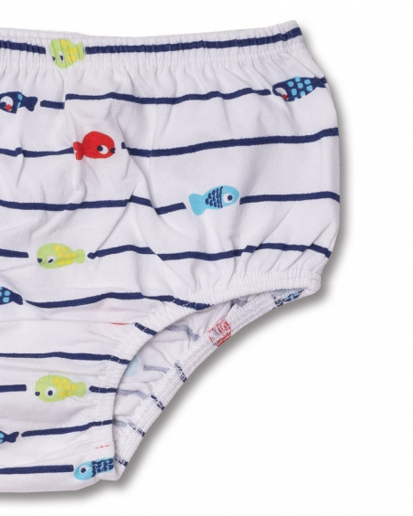 Abito in maglia bianco blu per bambina Blub