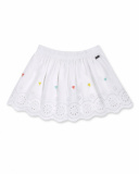 Gonna in popeline bianca da bambina di Treasure Island