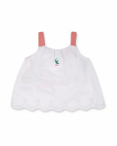 T-shirt bianca da bambina in popeline di Treasure Island