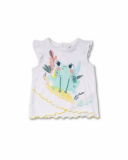 T-shirt stampata in maglia bianca per bambina Treasure Island