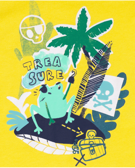 T-shirt gialla in maglia per bambino Treasure Island