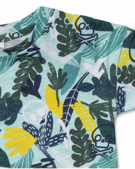 Camicia stampata in maglia verde per bambino Treasure Island