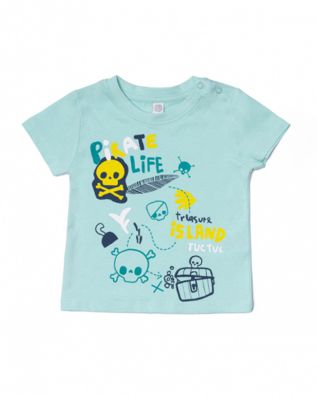 T-shirt blu da bambino in maglia Treasure Island