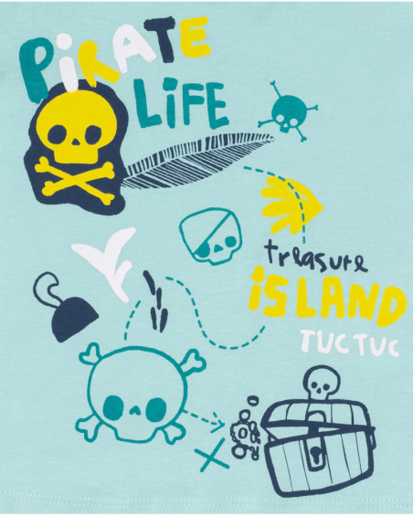 T-shirt blu da bambino in maglia Treasure Island