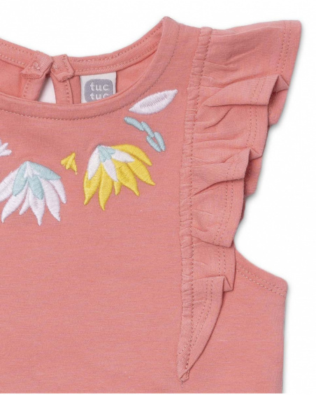 T-shirt in maglia rosa per bambina Treasure Island