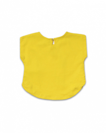 T-shirt gialla in maglia per bambina Treasure Island