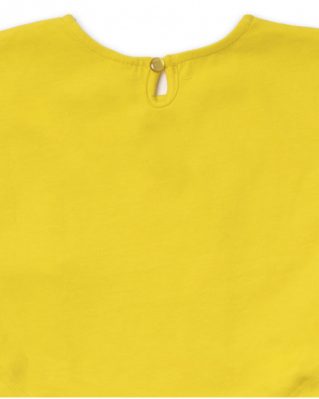 T-shirt gialla in maglia per bambina Treasure Island