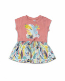 Abito rosa in maglia stampata per bambina Treasure Island