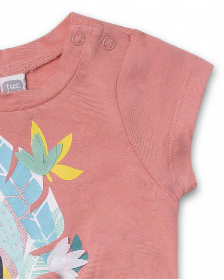 Abito rosa in maglia stampata per bambina Treasure Island