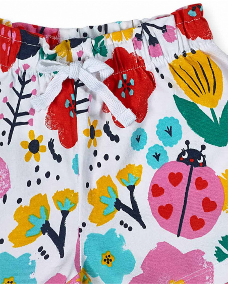 Pantaloncini bianchi in maglia per bambina Tiny Critters