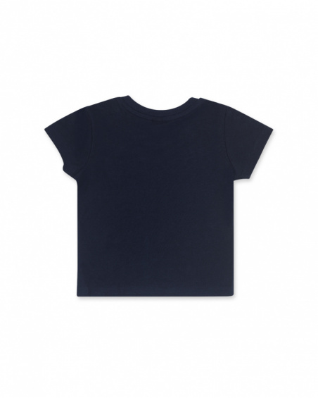 T-shirt in maglia blu per bambino Tiny Critters