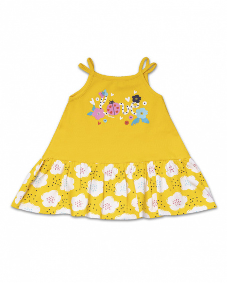 Abito giallo in maglia per bambina Tiny Critters
