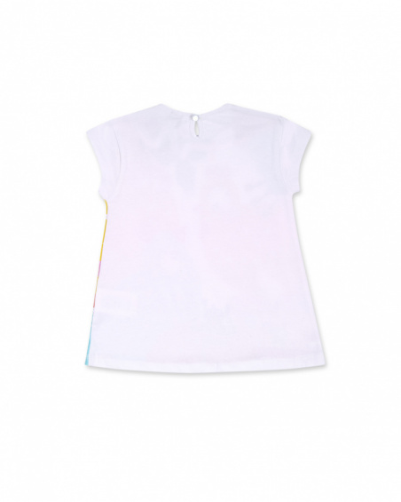 Abito bianco stampato in maglia per bambina Tiny Critters