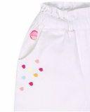 Pantalone in twill bianco per bambina Seashell