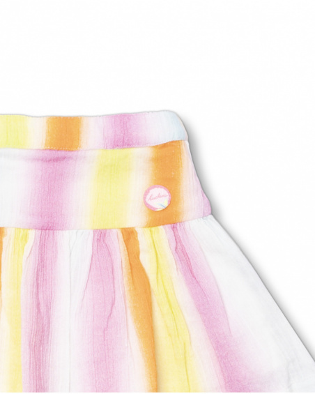 Gonna piatta multicolore per bambina Seashell