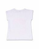 T-shirt bianca in maglia con stampa Seashell per bambina
