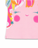 T-shirt in maglia rosa fucsia per bambina Seashell