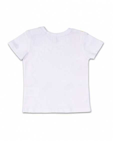 T-shirt dinosauro bianca lavorata a maglia per bambino Juicy