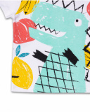 T-shirt dinosauro bianca lavorata a maglia per bambino Juicy