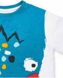 T-shirt in maglia bianca verde da ragazzo Juicy