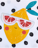 T-shirt bianca in maglia a pois per bambina Juicy