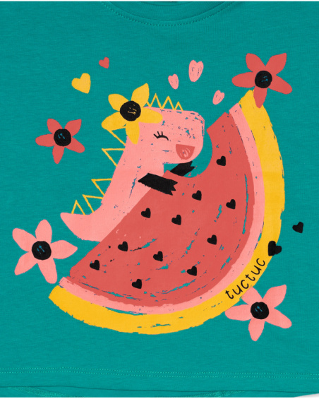 T-shirt verde in maglia per bambina Juicy