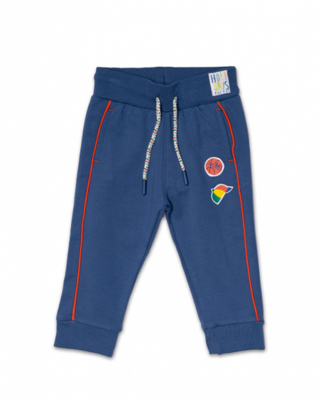 Pantalone lungo blu in felpa per bambino Holidays Pantalone lungo blu in felpa per bambino Holidays