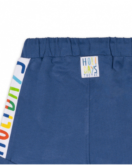 Bermuda in maglia blu 'enjoy' Boy Holidays