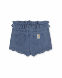 Pantaloncini in maglia blu per le vacanze delle ragazze