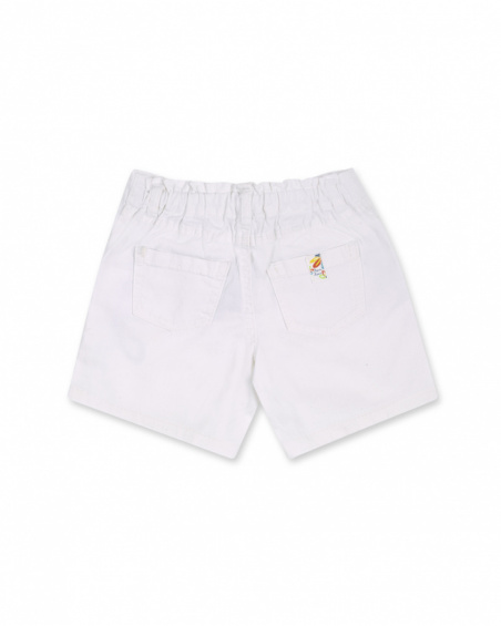 Shorts in denim bianco da bambina Holidays