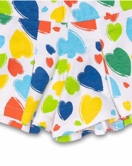 Pantaloncini bianchi da bambina Holidays in maglia