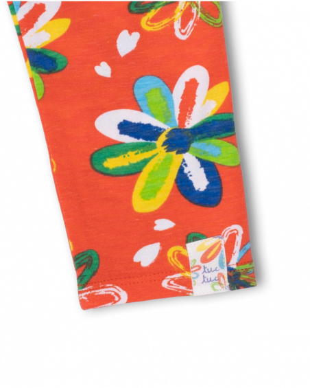 Leggings rosso in maglia per bambina Holidays