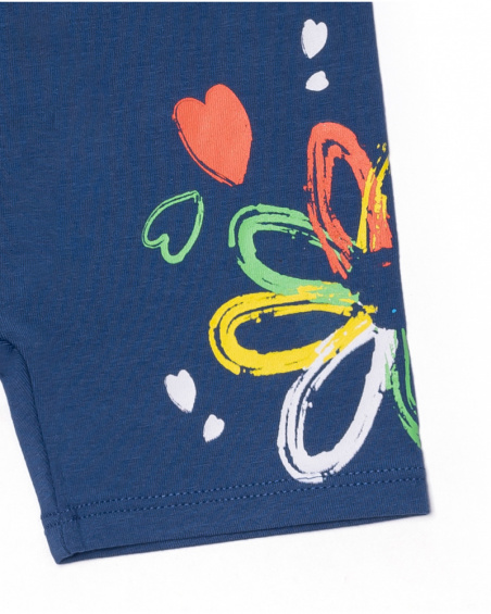 Leggings blu pirata in maglia per bambina Holidays