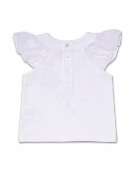 T-shirt bianca in maglia per bambina Holidays