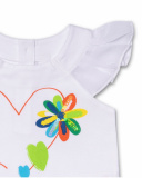 T-shirt bianca in maglia per bambina Holidays