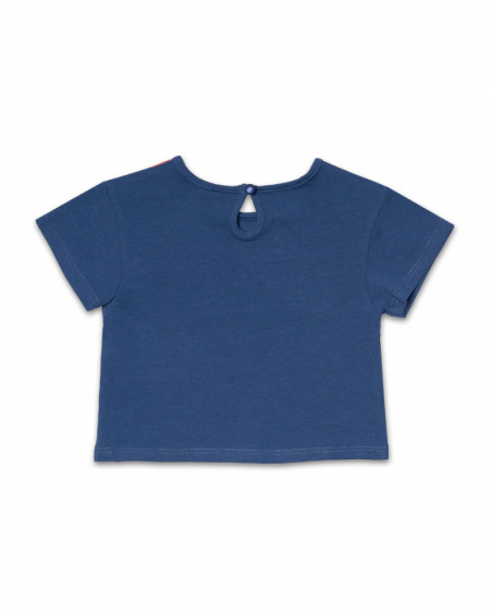 T-shirt in maglia blu per bambina Holidays