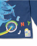 T-shirt lunga blu in maglia per bambino Holidays