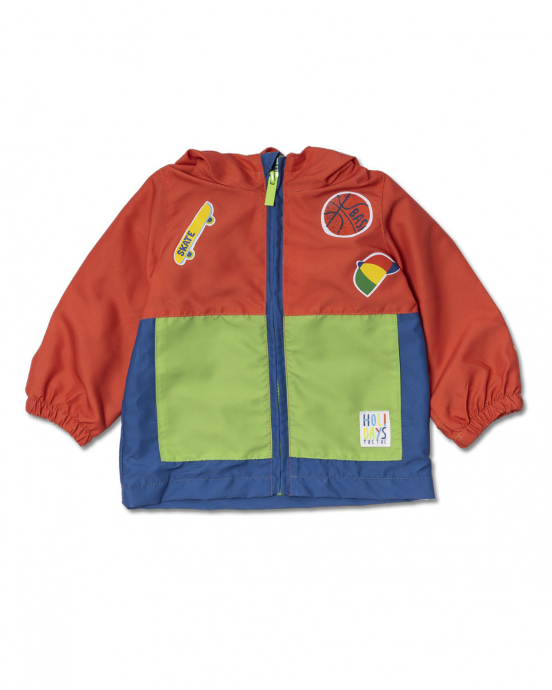 Giacca a vento rossa blu verde per le feste per bambino