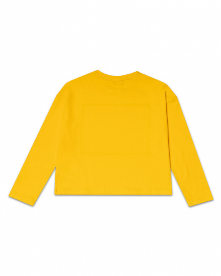 T-shirt lunga in jersey giallo per bambina Tropic Feelings T-shirt lunga in jersey giallo per bambina Tropic Feelings