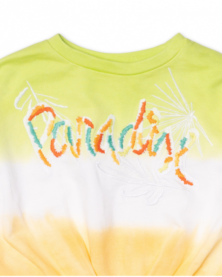 Felpa felpata verde gialla per bambina Tropic Feelings Felpa felpata verde gialla per bambina Tropic Feelings