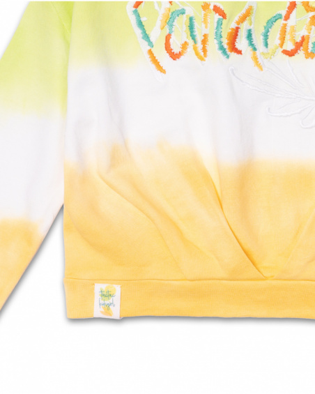 Felpa felpata verde gialla per bambina Tropic Feelings Felpa felpata verde gialla per bambina Tropic Feelings