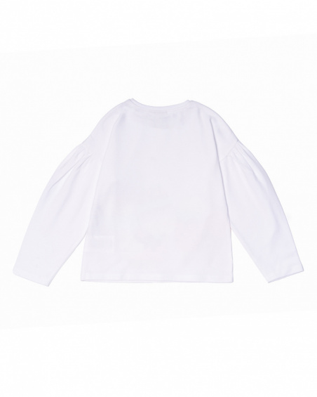 T-shirt lunga bianca in jersey per bambina Really Sweet T-shirt lunga bianca in jersey per bambina Really Sweet