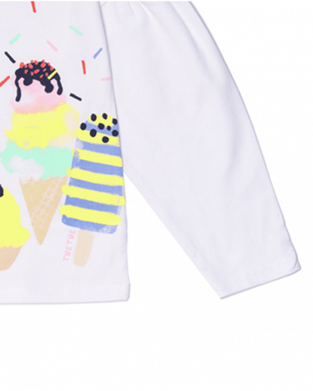 T-shirt lunga bianca in jersey per bambina Really Sweet T-shirt lunga bianca in jersey per bambina Really Sweet
