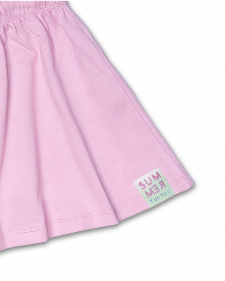 Shorts viola in maglia per bambina Malibu