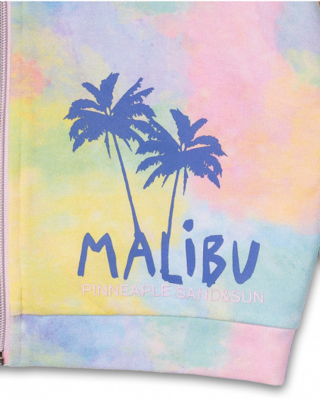 Giacca in pile tie-dye da bambina Malibu