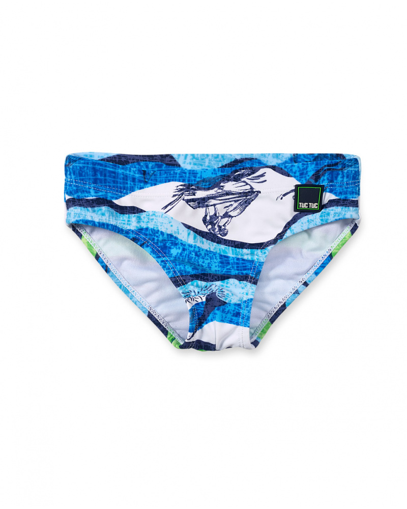 Slip costume da bambino stampato Diving Adventures