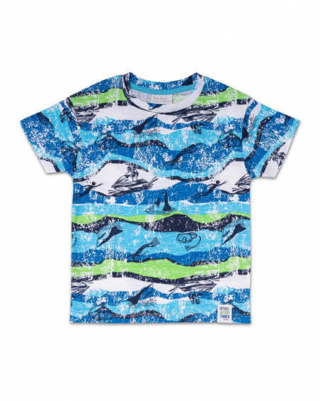 T-shirt in jersey stampato per bambino Diving Adventures