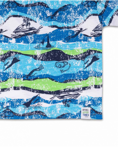 T-shirt in jersey stampato per bambino Diving Adventures