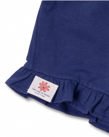 Pantaloncini blu da bambina in maglia Amazonia