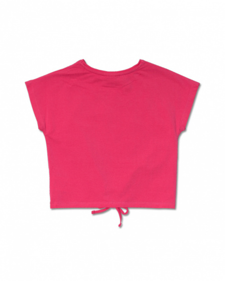 T-shirt in maglia fiore fucsia per bambina Amazzonia T-shirt in maglia fiore fucsia per bambina Amazzonia